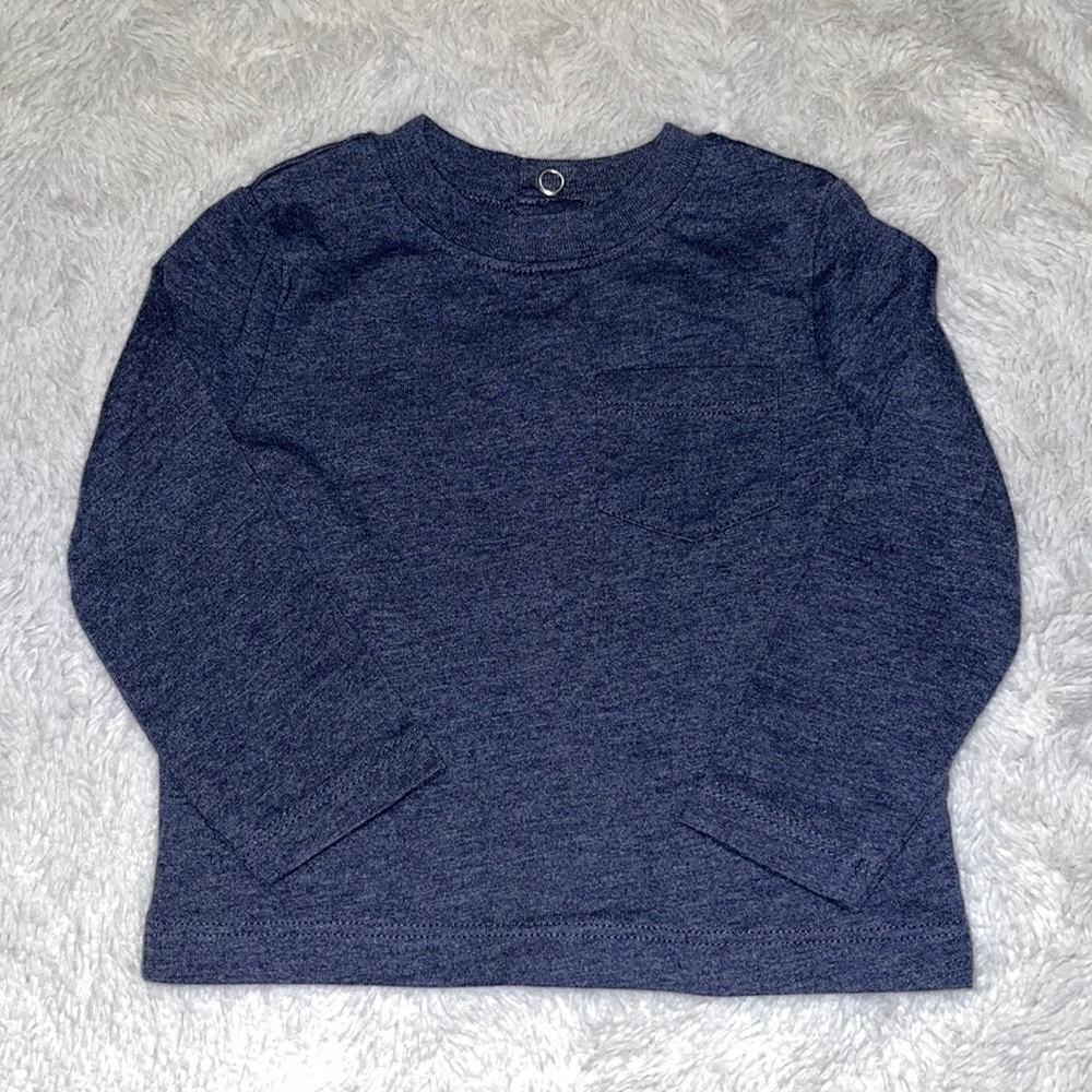 (3 for $10) joe fresh 3-6 month blue long sleeve top baby boy clothing